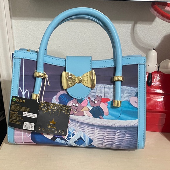 Disney Handbags - Disney Princess Light Blue Satchel with Gold Accents